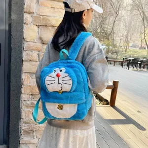 حقيبة ظهر دورايمون قطيفة 🎒 سعة كبيرة للأطفال!